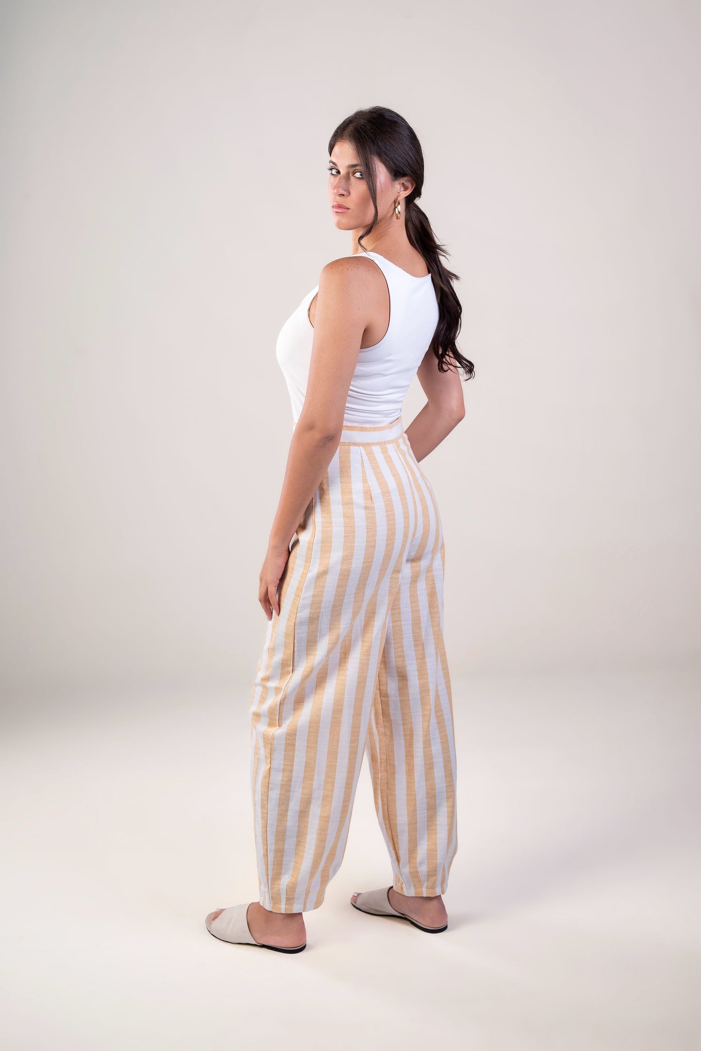 Stripped Yellow Linen Suit