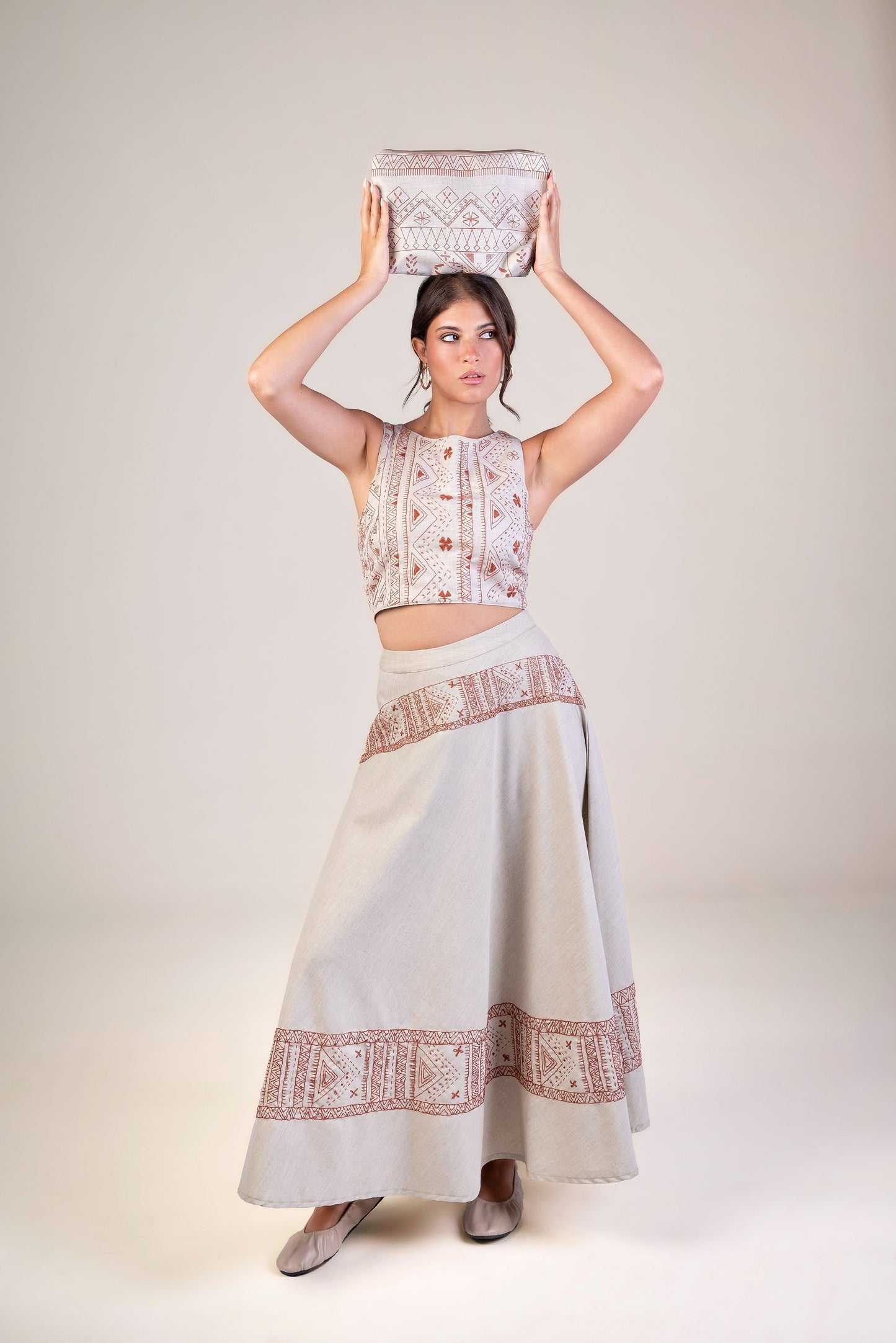 Long Embroidered Bab Skirt