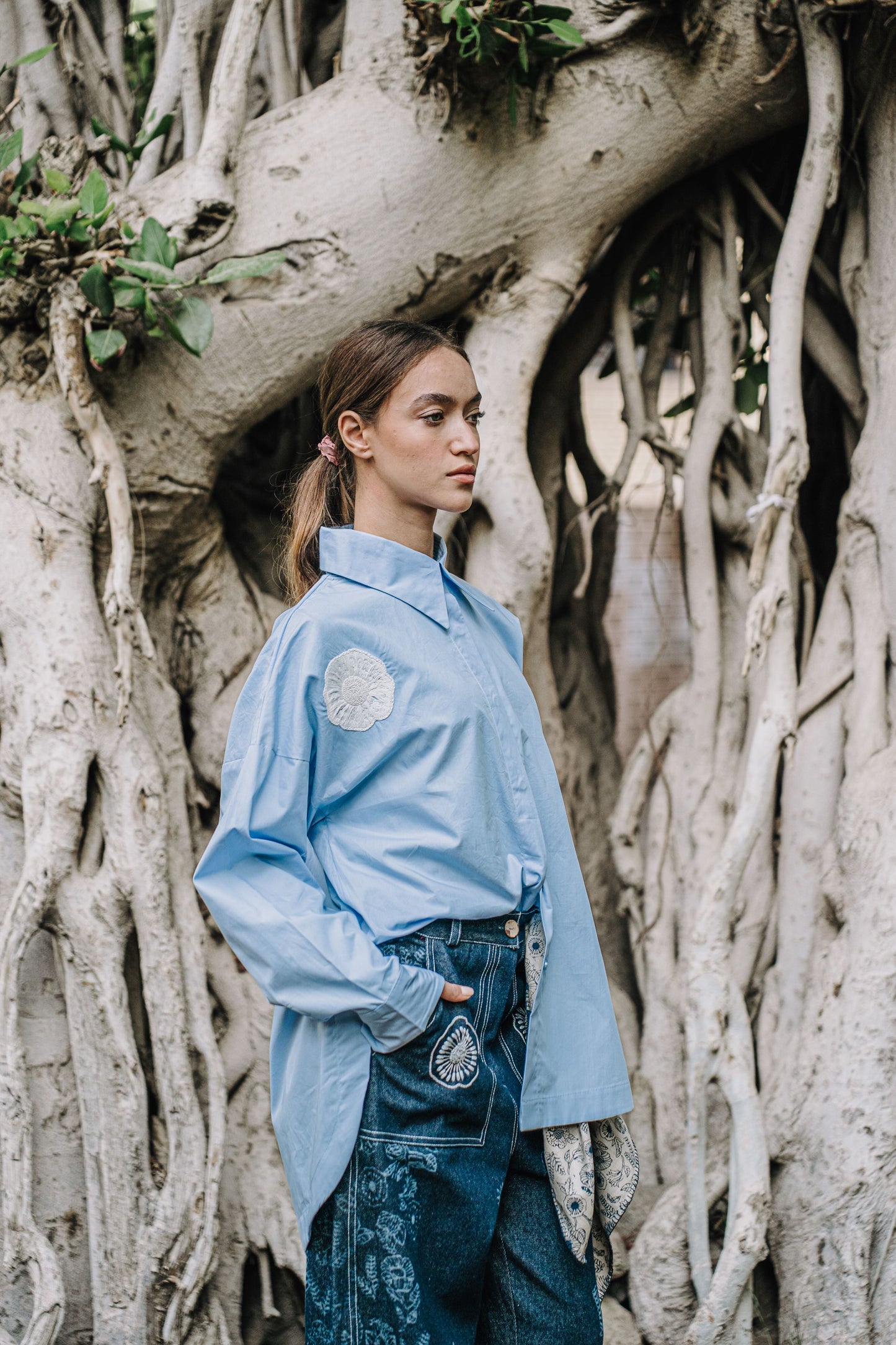Embroidered Blue Shirt