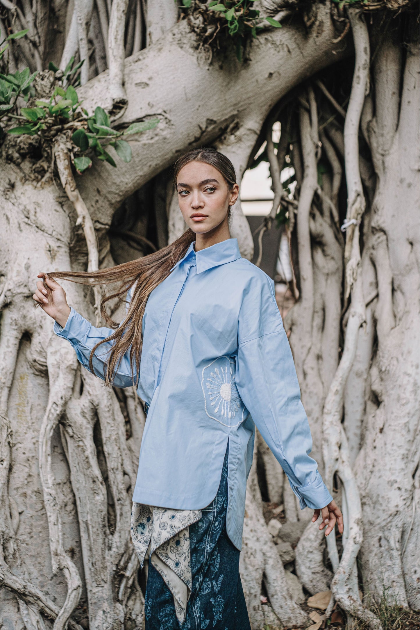 Embroidered Blue Shirt