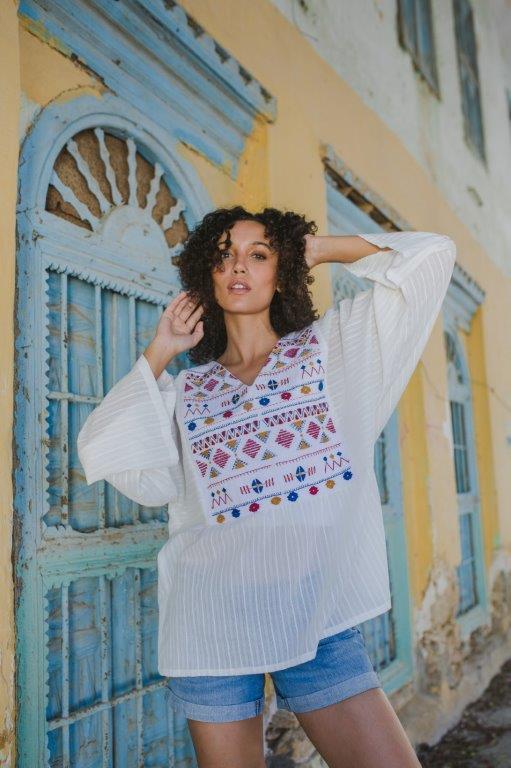 Geometric Embroidered Shirt