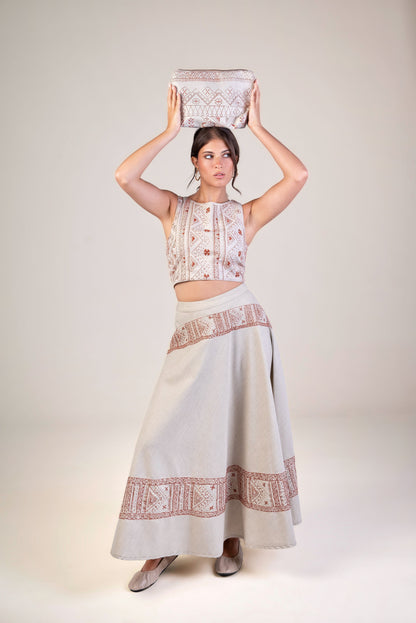 Long Embroidered Bab Skirt