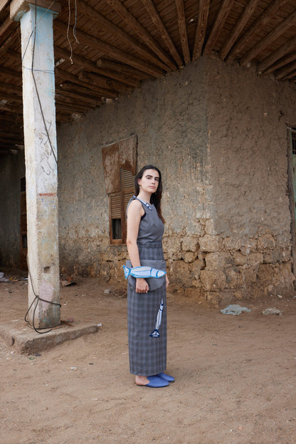 Wrap Plaid Grey Skirt