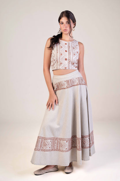 Long Embroidered Bab Skirt