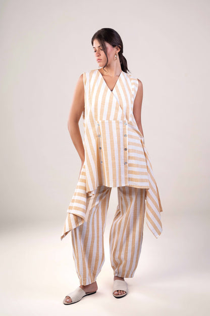 Stripped Yellow Linen Suit