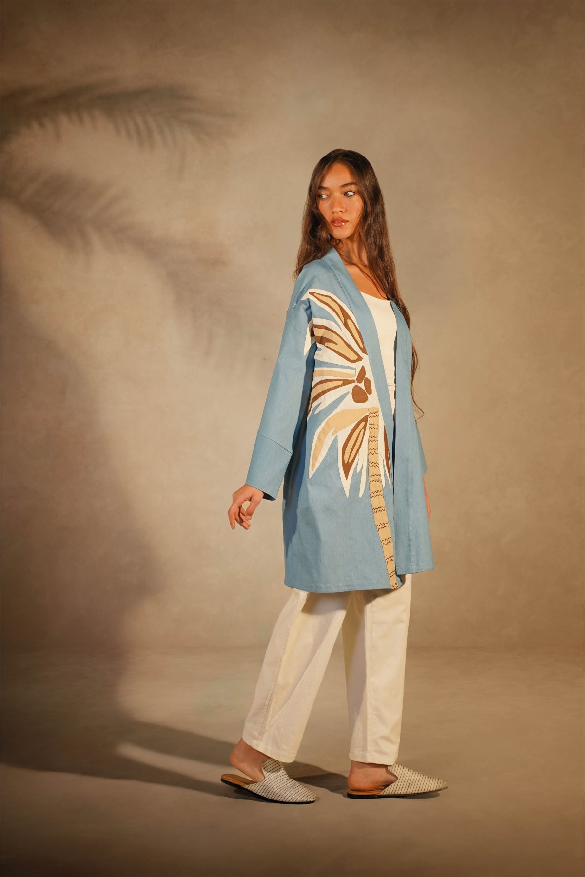 Patch work Denim Kimono- Palm