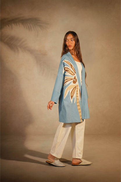 Patch work Denim Kimono- Palm