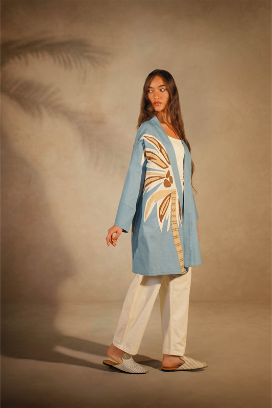 Patch work Denim Kimono- Palm