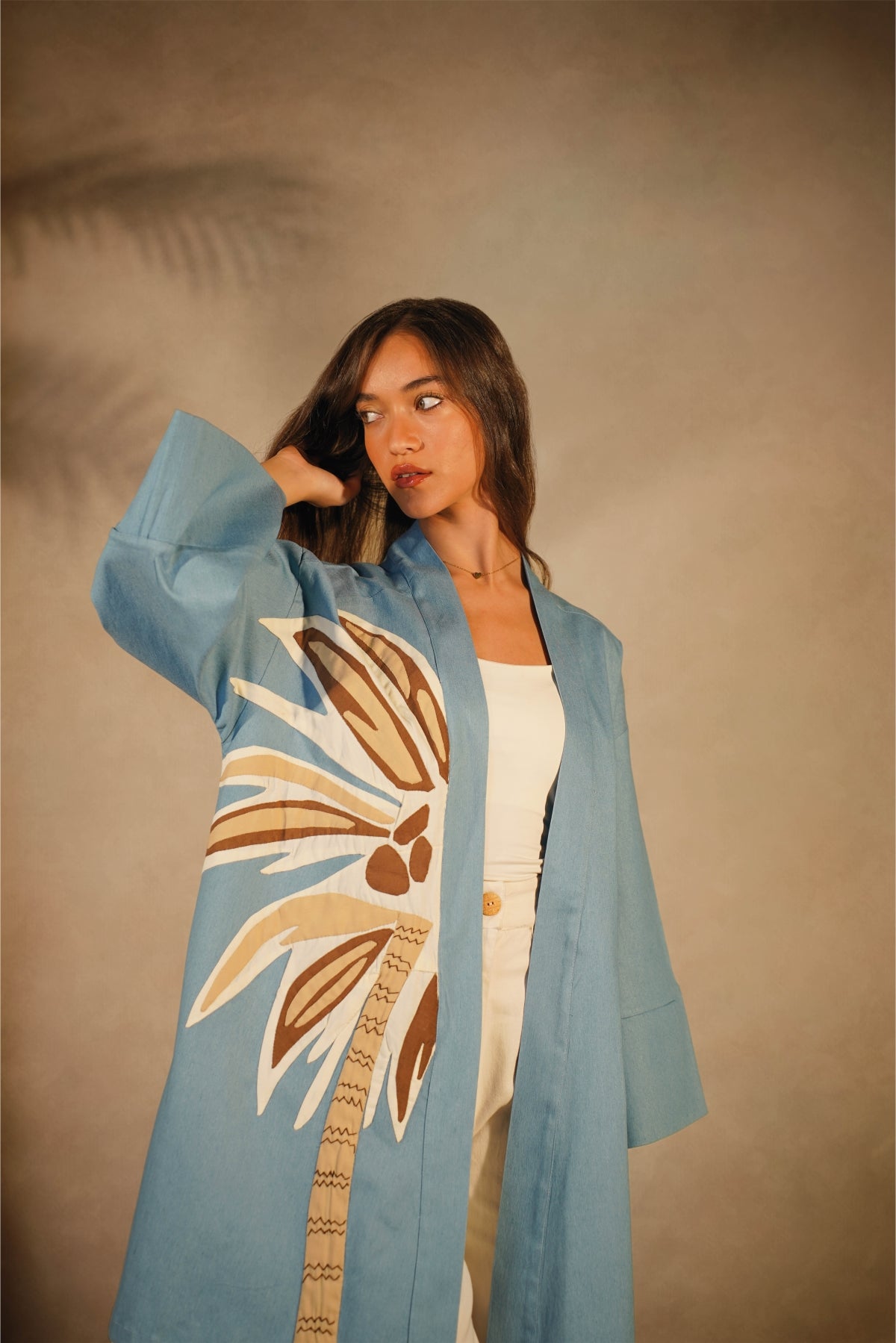 Patch work Denim Kimono- Palm