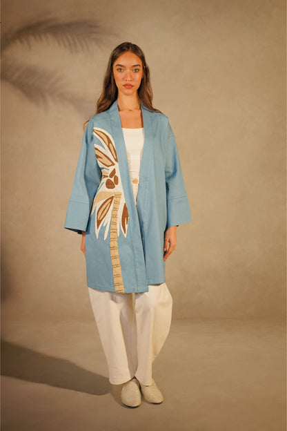 Patch work Denim Kimono- Palm