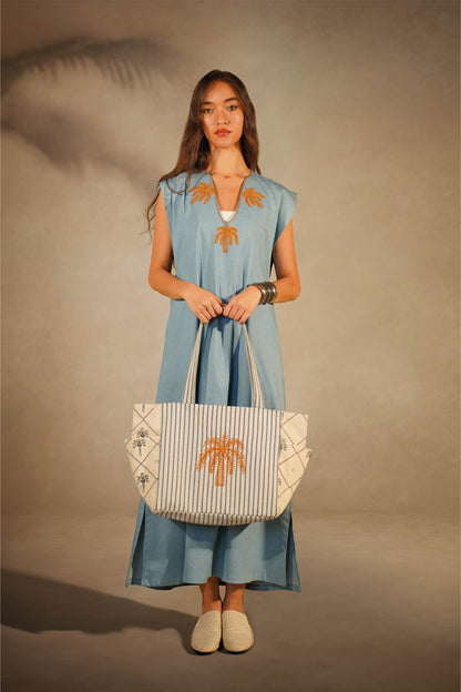 Tote Bag Palm Embroidery