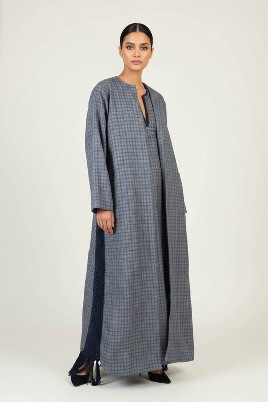 Navy Checkered Crochet Set