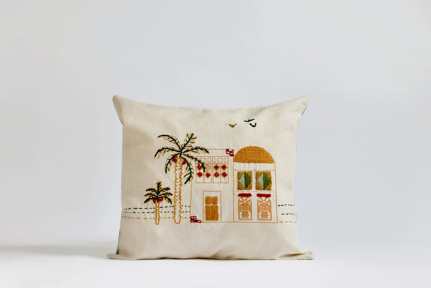 Square Village Beige Cushion